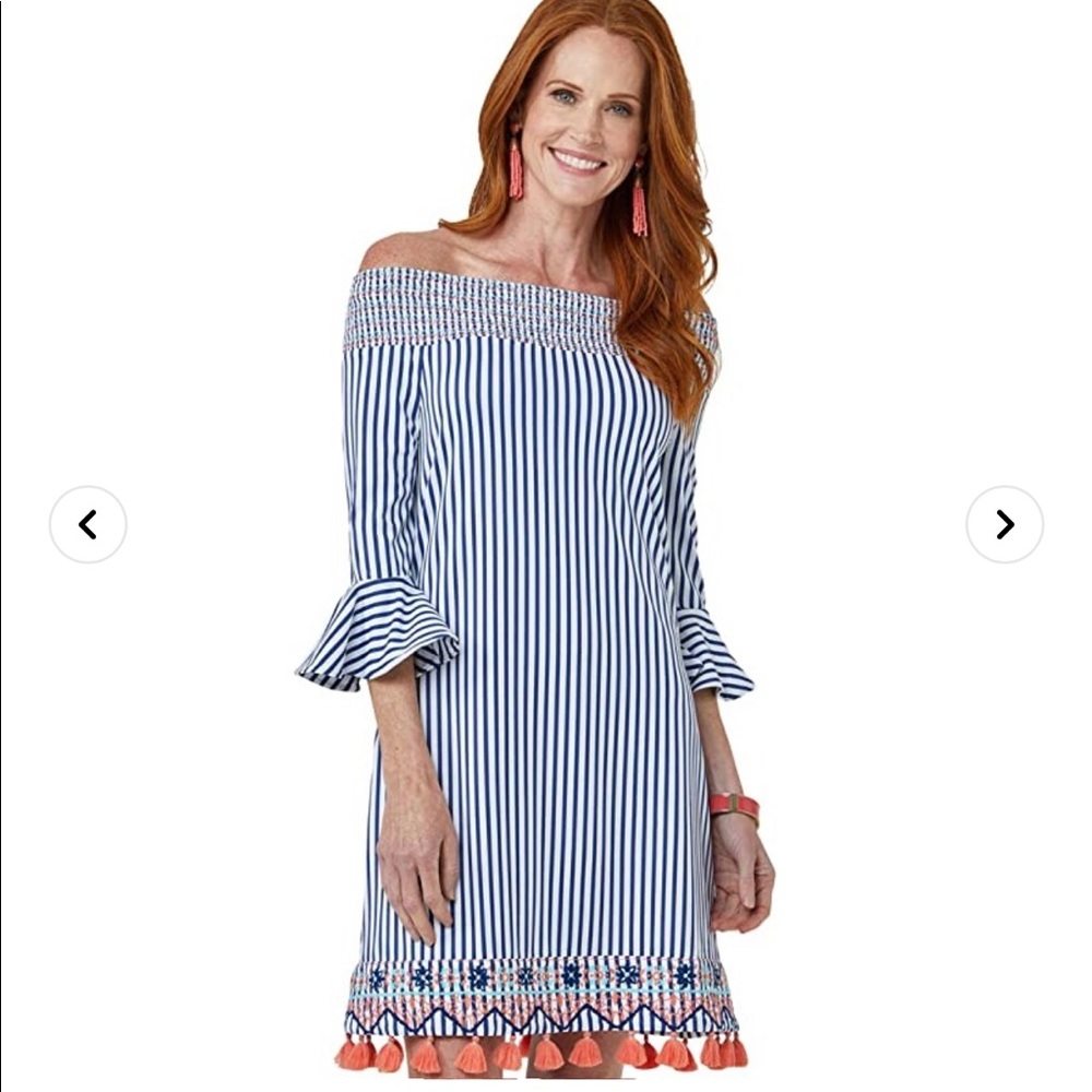 Cabana life Coverluxe Smocked off the shoulder Dress size Large